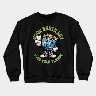 Cool Earth Day Love Your Planet Celebrate Earth Day April 22 Crewneck Sweatshirt